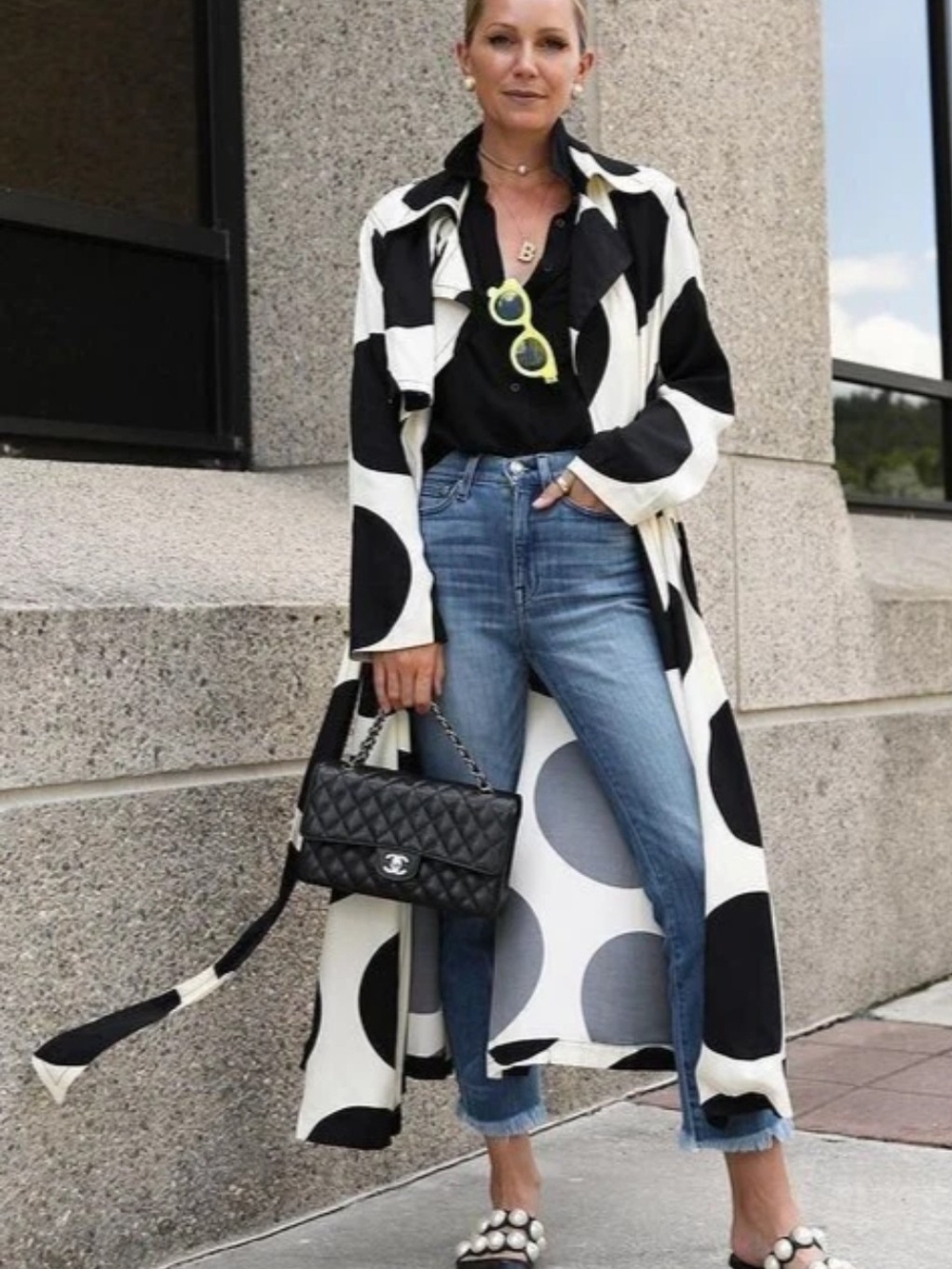 Zara Studio Collection Black & White Polka Dot Trench Coat. Limited Edition.